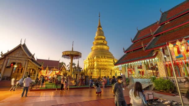 Lampoon Tailândia Novembro 2022 Thais Visitantes Vêm Visitar Famoso Wat — Vídeo de Stock