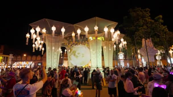 Chiang Mai Thaïlande Novembre 2022 Grandes Lanternes Papier Élaborées Sont — Video
