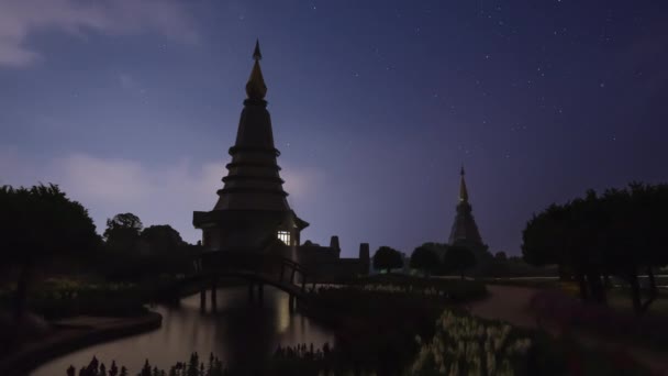 Chiang Mai Thailand Februar 2023 Nachtaufnahme Der Bewegten Sterne Berühmten — Stockvideo
