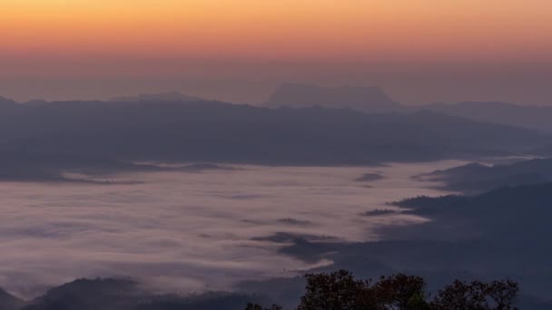 Time Lapse View Beautiful Morning Sunrise Moving Clouds Doi Luang — Stock Video