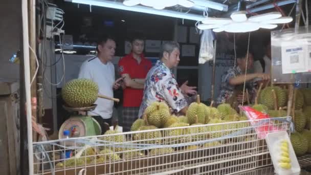 Bangkok Tailandia Marzo 2023 Turista Asiático Chino Que Compra Durian — Vídeos de Stock