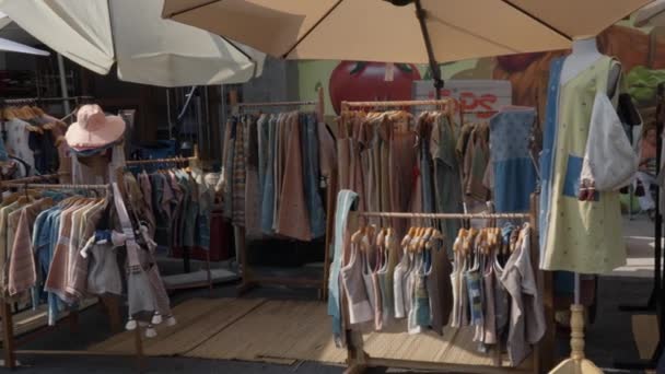 Chiang Mai Tajlandia Maja 2023 Małe Sklepy Sprzedające Ubrania Inne — Wideo stockowe
