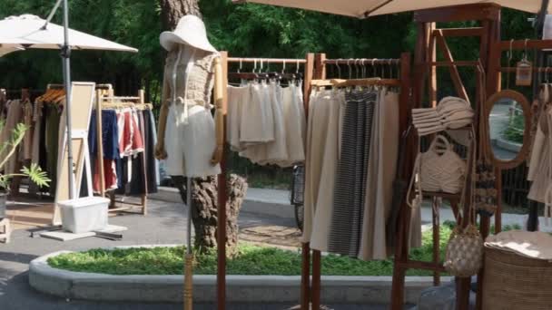 Chiang Mai Thailand Maj 2023 Små Butiker Som Säljer Kläder — Stockvideo