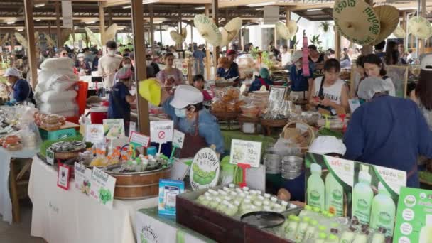Chiang Mai Thailand Maj 2023 Lokala Bönder Och Matförsäljare Säljer — Stockvideo