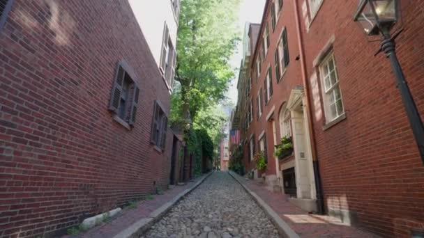 Boston Estados Unidos Septiembre 2023 Vista Una Famosa Calle Acorn — Vídeo de stock
