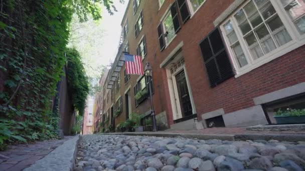 Βοστώνη Ηπα Σεπτεμβρίου 2023 Άποψη Ενός Διάσημου Δρόμου Acorn Στο — Αρχείο Βίντεο