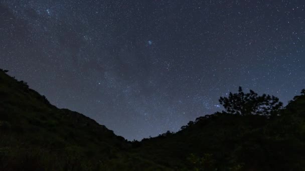 Time Lapse Moving Night Stars Doing Luang Chiang Dao Chiang — Stock Video