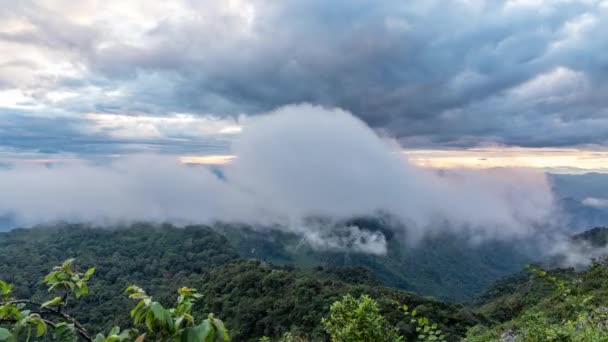 Time Lapse Moving Clouds Evening Sunset Don Luang Chiang Dao — Stock Video