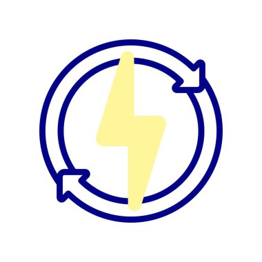 Sürdürülebilir Enerji Simgesi. Bitmek bilmeyen bir enerji kaynağı arıyorum. Vektör illüstrasyonu.