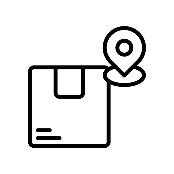 Icono Ubicación Del Paquete Para Rastrear Envío Ilustración Vectorial — Vector de stock