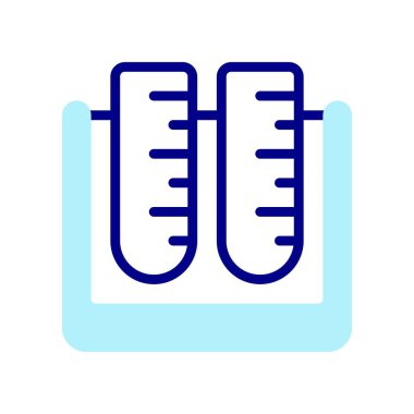 Retort veya Test Tüpü simgesi. Kimyasal reaksiyonları araştır Vektör illüstrasyonu.