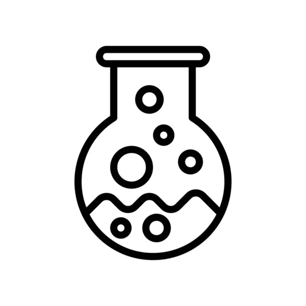 Retort Test Tube Icon Research Chemical Reactions Vector Illustration — Stock Vector
