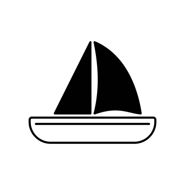 Boat Icon Geniet Van Rand Van Oceaan Het Meer Een — Stockvector