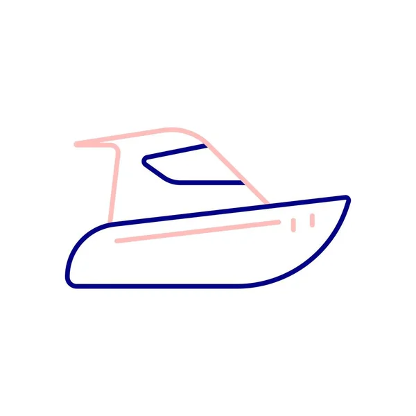 Electric Boat Icon Enjoy Edge Ocean Lake Small Boat Vector — Stock Vector