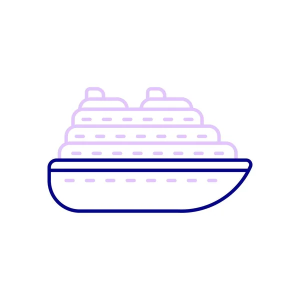 Icona Della Nave Crociera Viaggia Attraverso Oceano Uno Yacht Lusso — Vettoriale Stock