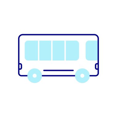 Otobüs Simgesi, Otobüsle Herhangi Bir Yeri Getir. Vektör İllüstrasyonu.