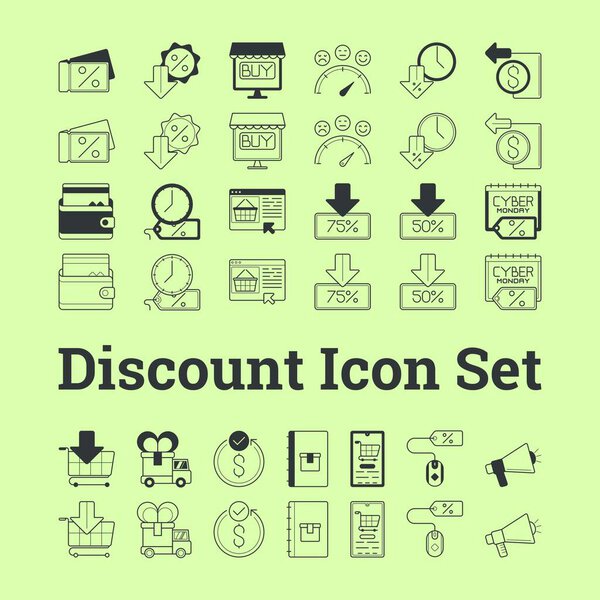 Vector Icon Set for Big Savings Ahead: Discount