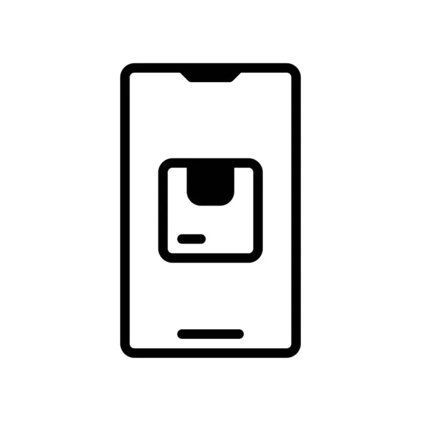 Замовити Пакет Онлайн Значок Замовити Товари Онлайн Допомогою Смартфона Векторна — стоковий вектор
