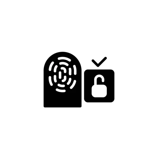 Icon Suitable Representing Security Using Fingerprint Technology Product Service — Stock Vector
