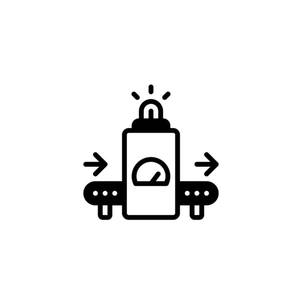 Este Icono Adecuado Para Temas Relacionados Con Automatización Línea Montaje — Vector de stock