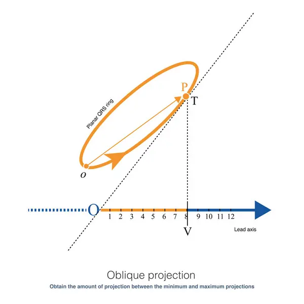 Projected Vector Forms Certain Angle Lead Axis Amount Projection Falls — Stock Photo, Image