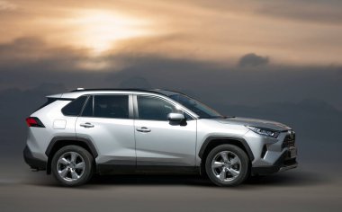 Arkaplanı bulanık olan gümüş renkli Toyota arabası.