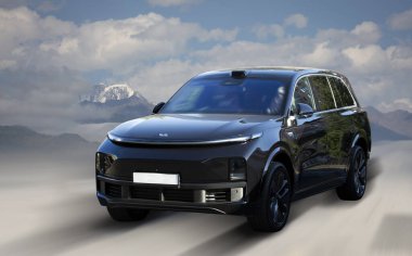 Arka planı bulanık siyah elektrikli araba.