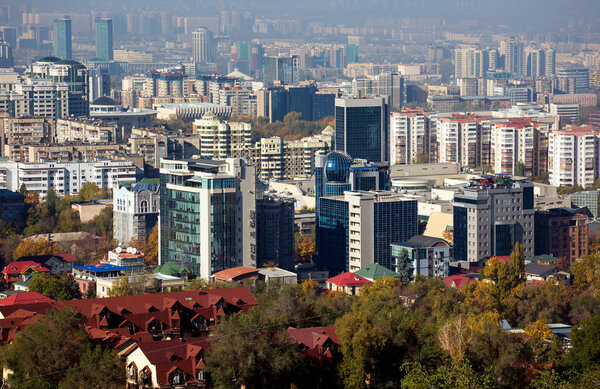 View of the city of Almaty from Mount Kok Tobe. 10 25 2023