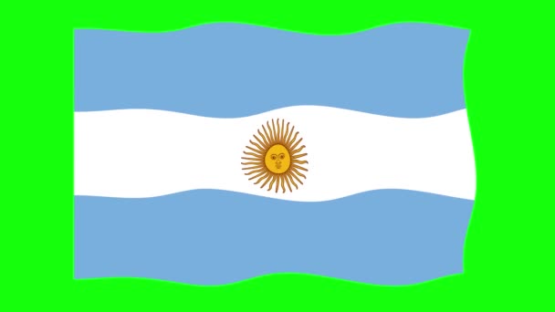 Argentinië Waving Flag Animatie Groene Scherm Achtergrond Naadloze Animatie Beweging — Stockvideo