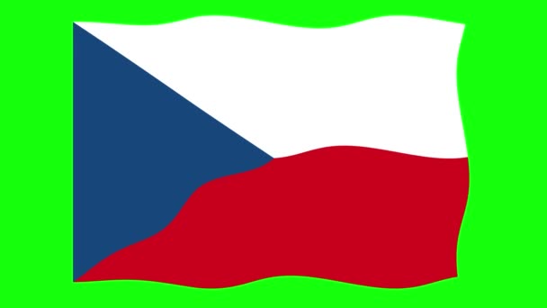 Czech Republic Waving Flag Animacja Zielonym Tle Ekranu Bezproblemowa Animacja — Wideo stockowe