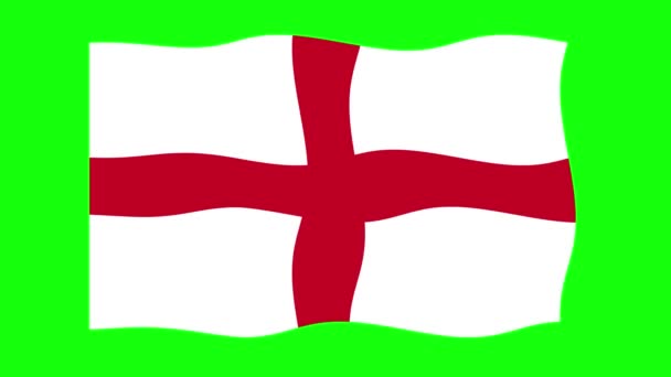 England Waving Flag Animatie Groene Scherm Achtergrond Naadloze Animatie Beweging — Stockvideo