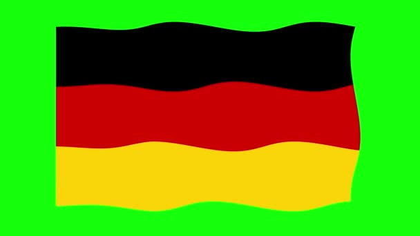 Alemania Ondeando Bandera Animación Fondo Pantalla Verde Looping Animación Sin — Vídeos de Stock