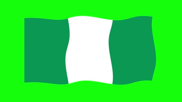 Nigeria Ondeando Bandera Animación Fondo Pantalla Verde Looping Animación Sin — Vídeo de stock