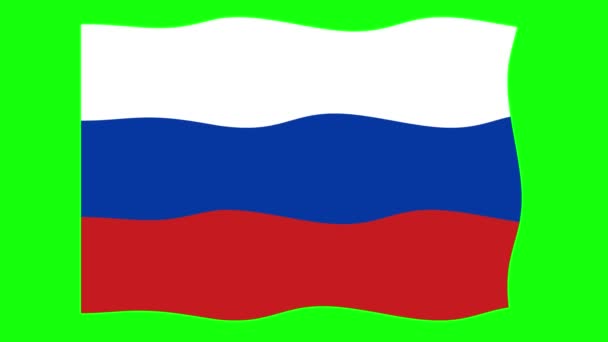 ロシア緑の画面の背景に旗2Dアニメーションを振っています シームレスなアニメーションをループします モーショングラフィック — ストック動画