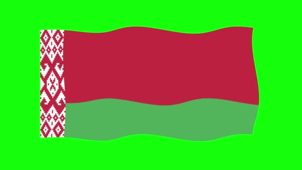 Bělorusko Waving Flag Animation Green Screen Background Smyčka Plynulé Animace — Stock video