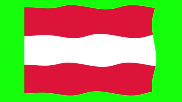 Austria Waving Flag Animation Green Screen Background Запуск Безшовної Анімації — стокове відео