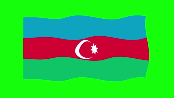 Azerbeidzjan Zwaaien Vlag Animatie Groen Scherm Achtergrond Naadloze Animatie Beweging — Stockvideo