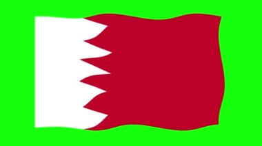 Bahreyn 'in Yeşil Ekran Arkaplanındaki 2D Sancak Animasyonu. Kusursuz animasyon döngüsü. Hareket Grafiği