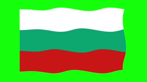 保加利亚在绿色屏幕背景下摇曳旗帜2D动画 循环无缝动画 运动图形 — 图库视频影像