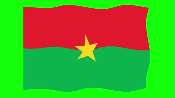 Burkina Faso Yeşil Ekran Arkaplanında Bayrak Sallıyor Kusursuz Animasyon Döngüsü — Stok video