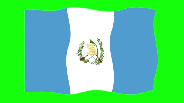 Gwatemala Flaga Machająca Animacja Zielonym Tle Ekranu Bezproblemowa Animacja Grafika — Wideo stockowe