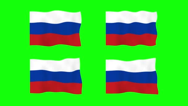 Rusia Ondeando Bandera Animación Fondo Pantalla Verde Looping Animación Sin — Vídeos de Stock