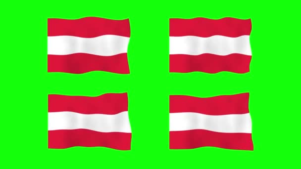 Austria Ondeando Bandera Animación Fondo Pantalla Verde Looping Animación Sin — Vídeos de Stock