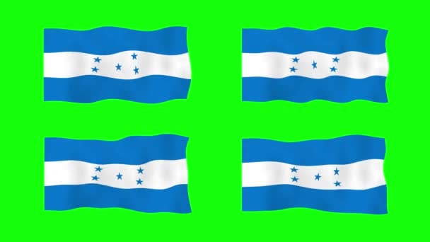 Гондурас Размахивая Флагом Анимации Зеленом Фоне Экрана Цикл Плавной Анимации — стоковое видео