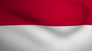 Endonezya Sallanan Bayrak Arkaplan Animasyonu. Kusursuz üç boyutlu animasyon döngüsü. Hareket Grafiği