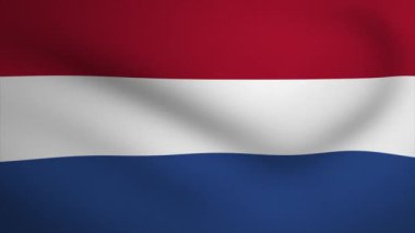 Hollanda Sallanan Bayrak Arkaplan Animasyonu. Kusursuz üç boyutlu animasyon döngüsü. Hareket Grafiği