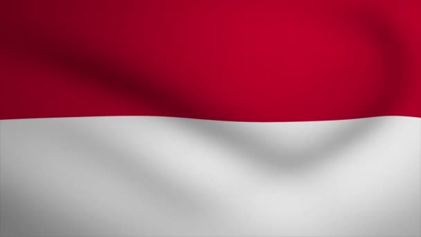 Indonesien Flagge Schwenkende Hintergrundanimation Looping Nahtlose Animation Bewegungsgrafik — Stockvideo