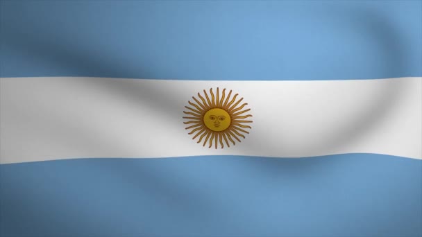 Arjantin Bayrak Sallama Arkaplan Animasyonu Kusursuz Boyutlu Animasyon Döngüsü Hareket — Stok video