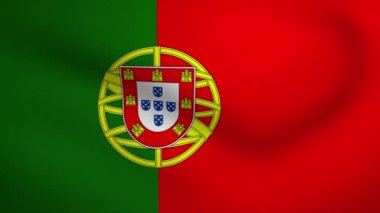 Portugal Waving Flag Background Animation. Looping seamless 3D animation. Motion Graphic