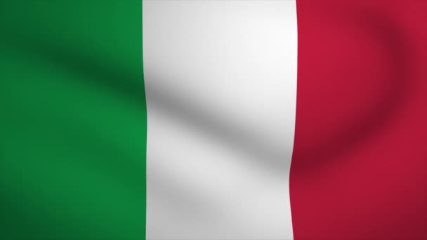 Itálie Mávání Vlajka Pozadí Animace Smyčka Plynulé Animace Pohybová Grafika — Stock video